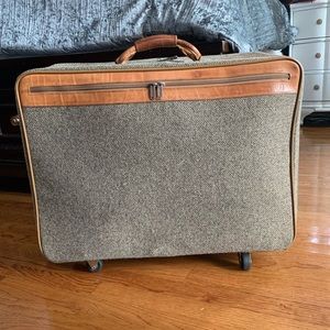 Hartmann Tweed Suitcase Wheels/Leash 24x18x9 Vintage Very Good Condition 8.5 lbs